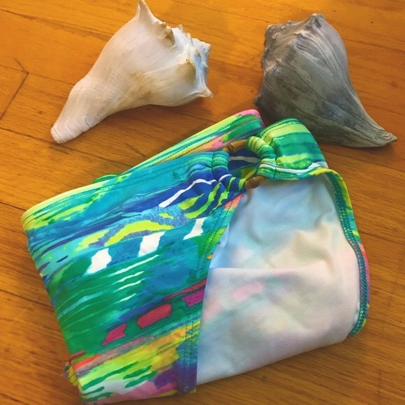 RALPH LAUREN Beautiful NWT bikini bottoms tropical print blue green coral white - Picture 4 of 16